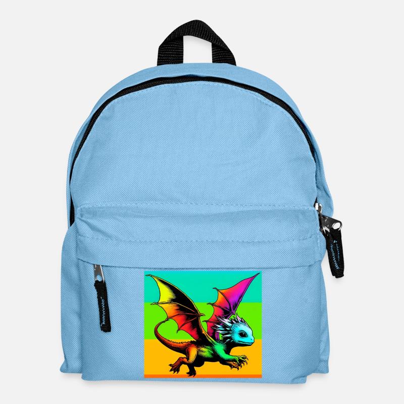 Drache - Kinder Rucksack - Hellblau