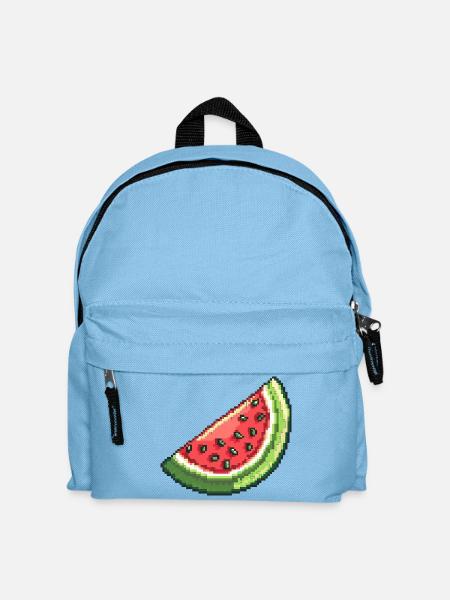 Pixel Wassermelone Slice - Kinder Rucksack - Hellblau