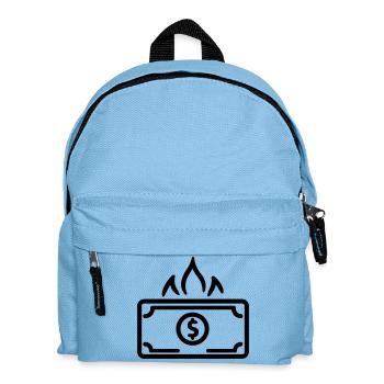 Burning Money - Kids' Backpack - light blue - Front