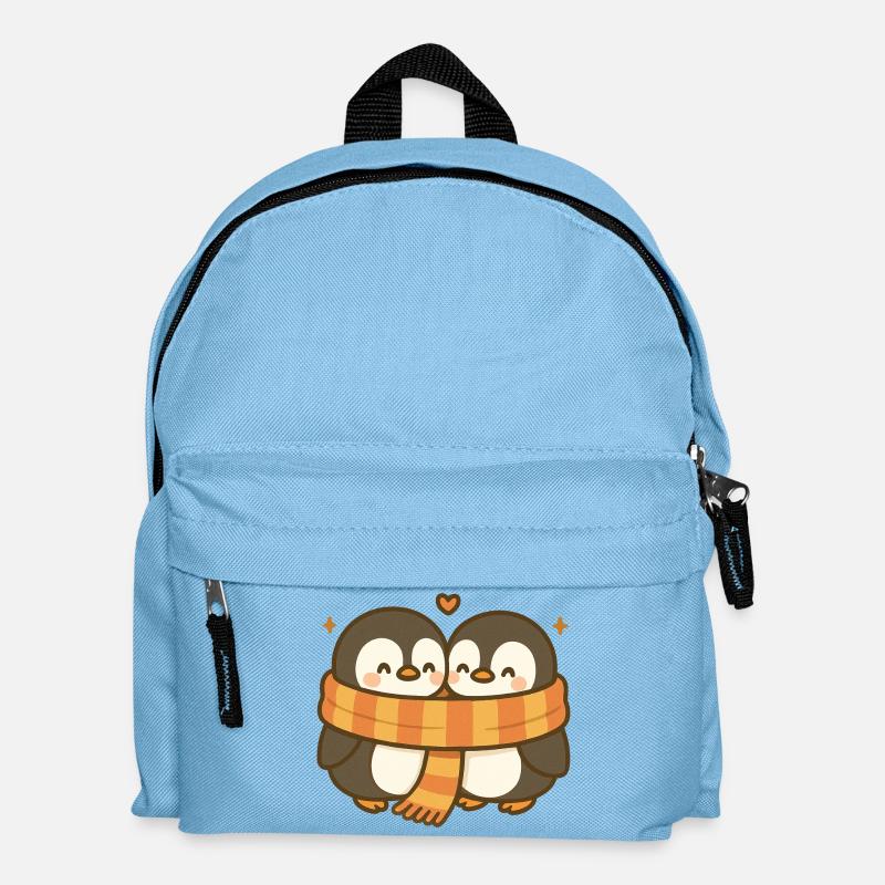 Twin Pinguin Umarmung mit Schal - Kinder Rucksack - Hellblau