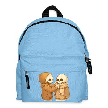 Couple squelette chaleureux – Soins doux dans la vie quotidienne - Sac à dos Enfant - bleu clair - Devant
