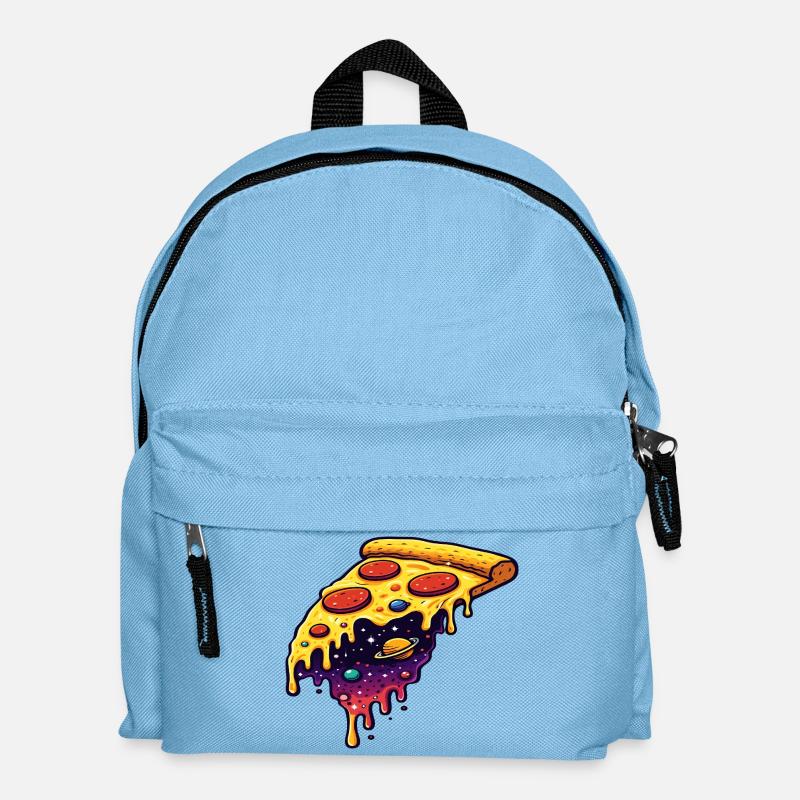 Kosmisches Pizzastück - Kinder Rucksack - Hellblau