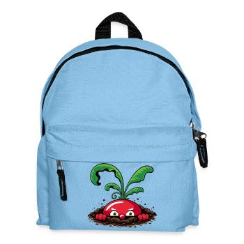 Neugieriges Radieschen aus der Erde  - Kinder Rucksack - Hellblau - Vorne
