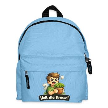 Halt die Kresse lustiges Wortspiel Wortwitz Shirt - Kinder Rucksack - Hellblau - Vorne