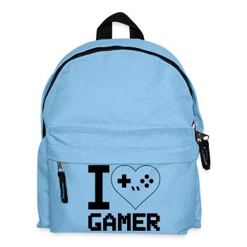 I Love Gamer - Kinder Rucksack - Hellblau - Vorne