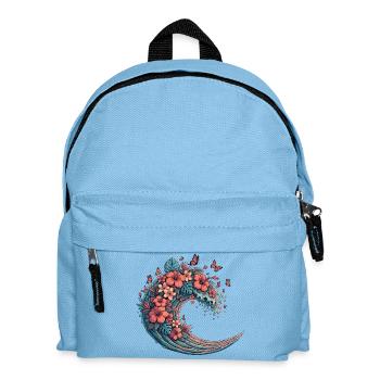 Moon wave with tropical flowers - Kids' Backpack - light blue - Front
