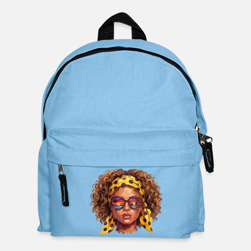 Frau mit Sonnenbrille  - Kinder Rucksack - Hellblau