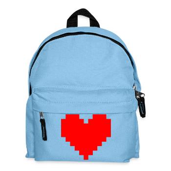 Pixel Red Heart Pixel Art - Kids' Backpack - light blue - Front