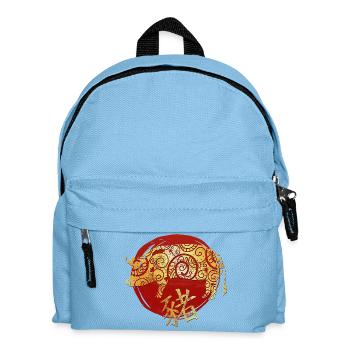 Schwein Chinesisches Tierkreiszeichen Horoskop - Kinder Rucksack - Hellblau - Vorne