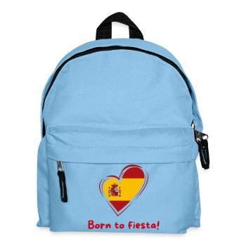 Spain Heart Flag Born to Fiesta - Kids' Backpack - light blue - Front