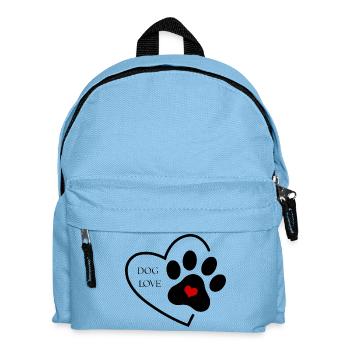 Amour du chien – Patte de cœur - Sac à dos Enfant - bleu clair - Devant