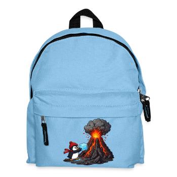 Pingouin et volcan avec des glaçons - Sac à dos Enfant - bleu clair - Devant