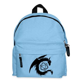 Drache mit W20 Würfel - Kinder Rucksack - Hellblau - Vorne