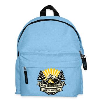 Camping-Auszeit am Waldfeuer - Kinder Rucksack - Hellblau - Vorne