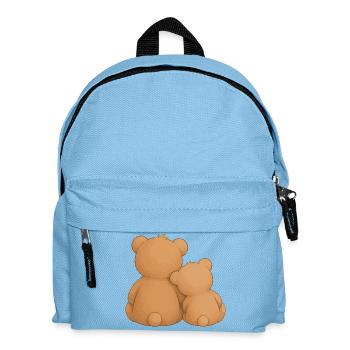 Kuschelbären Freundschaft Zusammenhalt Tiermotiv - Kinder Rucksack - Hellblau - Vorne