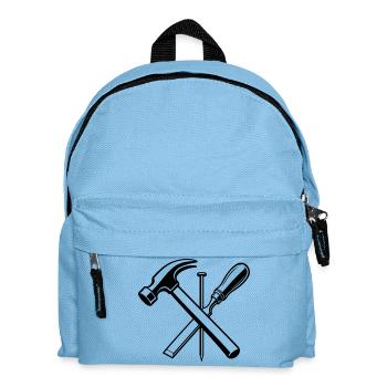 Schreiner Werkzeug Hammer Nagel Motiv - Kinder Rucksack - Hellblau - Vorne