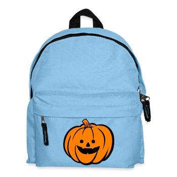 Grusel Kürbis Halloween Motiv - Kinder Rucksack - Hellblau - Vorne