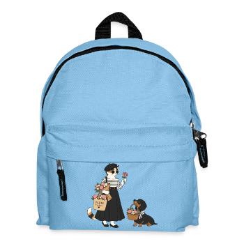Parisflair Katze & Dackel – Mon Amour - Kinder Rucksack - Hellblau - Vorne
