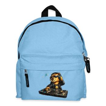 Sweet capybara as a DJ in comic style - Kids' Backpack - light blue - Front