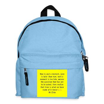Time as art typography yellow - Kids' Backpack - light blue - Front