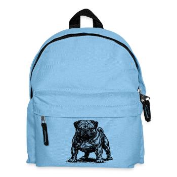 Muscular pug with evil eye - Kids' Backpack - light blue - Front