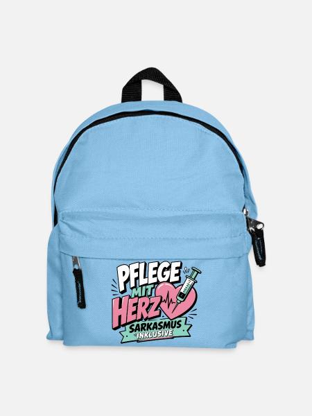 Pflegekraft Geschenk - Pflege mit Herz - Kinder Rucksack - Hellblau