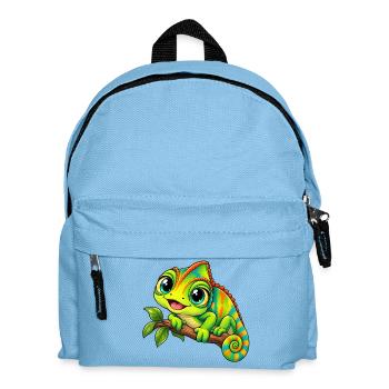 Chamäleon Kawaii Style – Süßes Reptil - Kinder Rucksack - Hellblau - Vorne