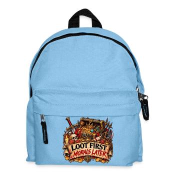 Loot zuerst, Moral danach - Kinder Rucksack - Hellblau - Vorne