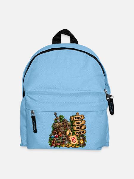 Abenteuer Loot Rast Wiederholen - Kinder Rucksack - Hellblau
