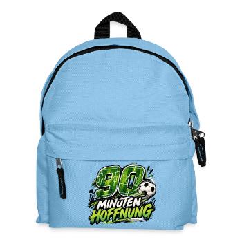 90 Minuten Hoffnung – Fußballfan Geschenkidee - Kinder Rucksack - Hellblau - Vorne