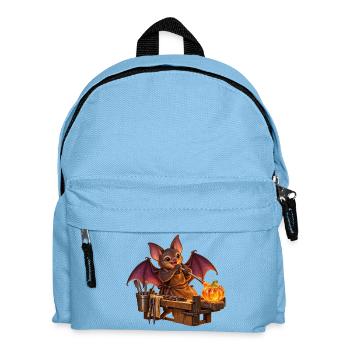 Fledermaus bläst einen Glaskürbis - Kinder Rucksack - Hellblau - Vorne