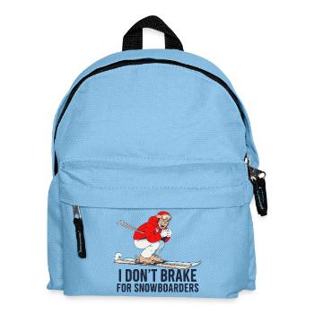 I Don't Brake For Snowboarders – Ski Shirt - Kinder Rucksack - Hellblau - Vorne