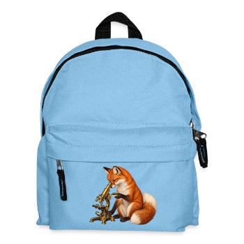 Fuchs mit Moos und Mikroskop - Kinder Rucksack - Hellblau - Vorne