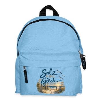 Salz im Haar Glück im Herzen - Kinder Rucksack - Hellblau - Vorne