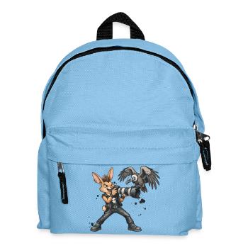 Punk-Hase, der Safari-Fotograf - Kinder Rucksack - Hellblau - Vorne