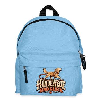 Hundewege sind Glück Liebevolles Hundemotiv - Kinder Rucksack - Hellblau - Vorne