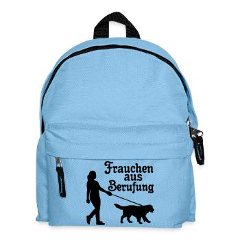 Frauchen aus Berufung Hund, Tier, Geschenk - Kinder Rucksack - Hellblau - Vorne