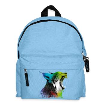 Gähnender Luchs - Kinder Rucksack - Hellblau - Vorne