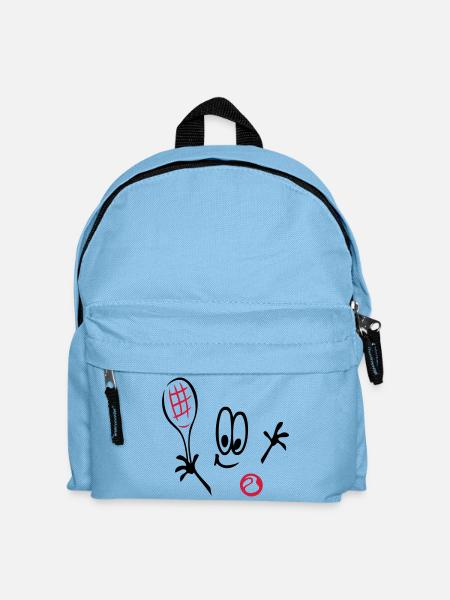 Sport, Tennis ,Tennisball, Comic - Kinder Rucksack - Hellblau