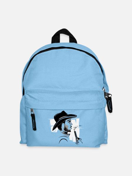 cowboy western bandit symbol comic wild - Kinder Rucksack - Hellblau