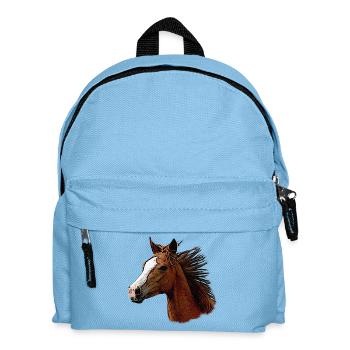 Cheval face de côté, beaux chevaux - Sac à dos Enfant - bleu clair - Devant