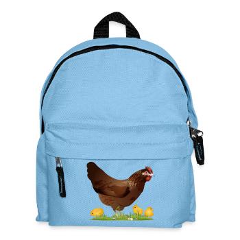 poulet brun avec poussins fraîchement éclos - Sac à dos Enfant - bleu clair - Devant
