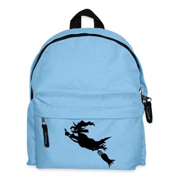 Sorcière avec un balai drôle - Sac à dos Enfant - bleu clair - Devant