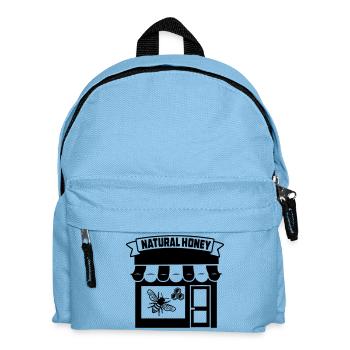 Logo honey shop with text 'HONEY' - Kids' Backpack - light blue - Front