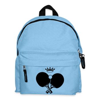 Zwei Tischtennisschläger mit Krone gekreuzt - Kinder Rucksack - Hellblau - Vorne