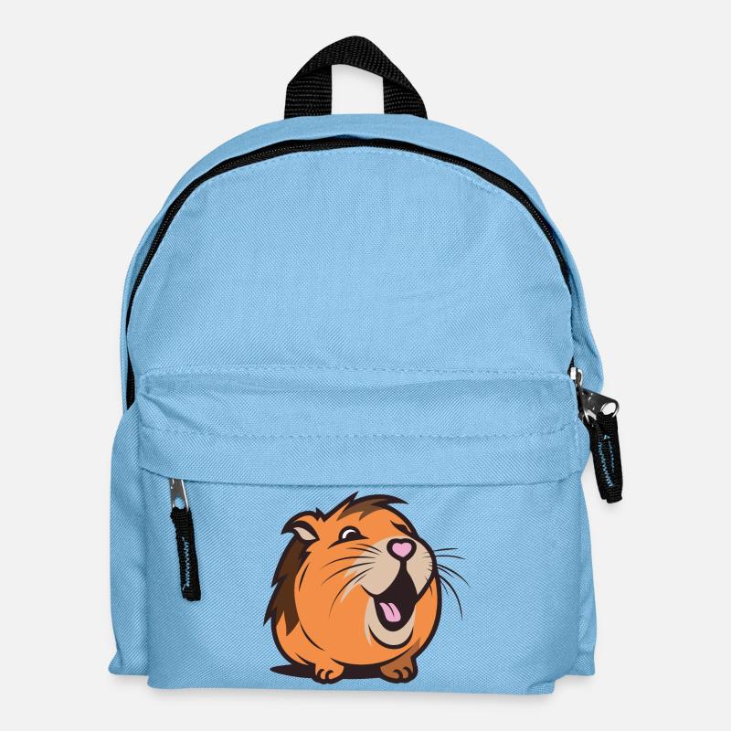 Cheerful Capybara / Guinea pig / Hamster – Heart - Kids' Backpack - light blue