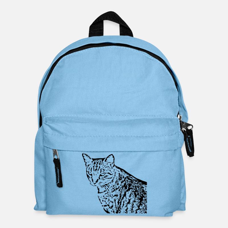 Katze Kätzchen Tigerkatze - Kinder Rucksack - Hellblau