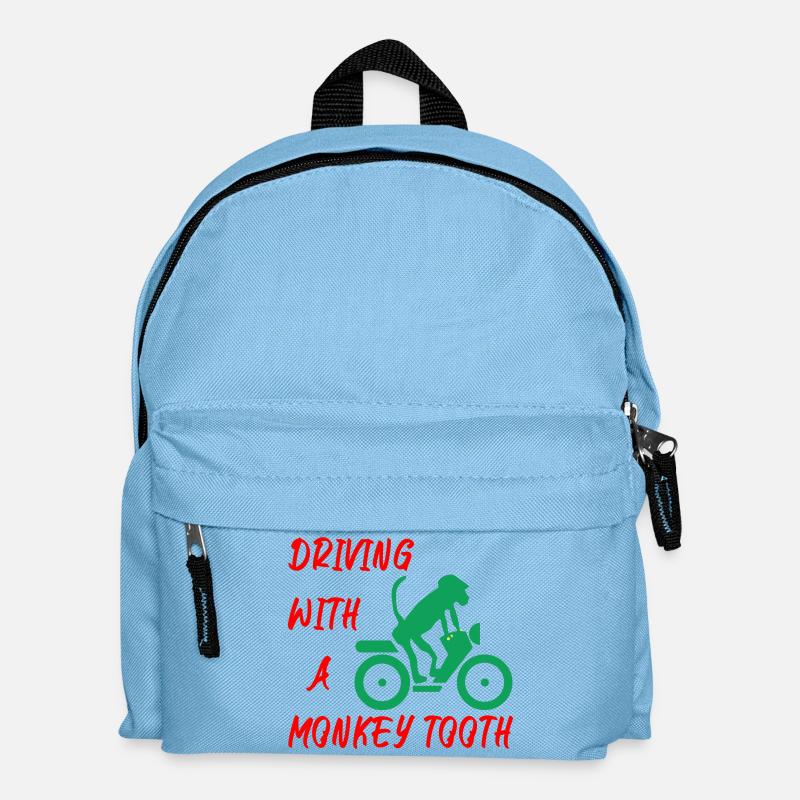 Driving with a monkey tooth - Affenzahn - Kinder Rucksack - Hellblau