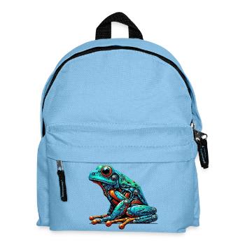 Roboter-Frosch - Kinder Rucksack - Hellblau - Vorne