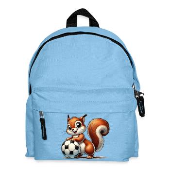 écureuil joyeux, jouant au football - Sac à dos Enfant - bleu clair - Devant